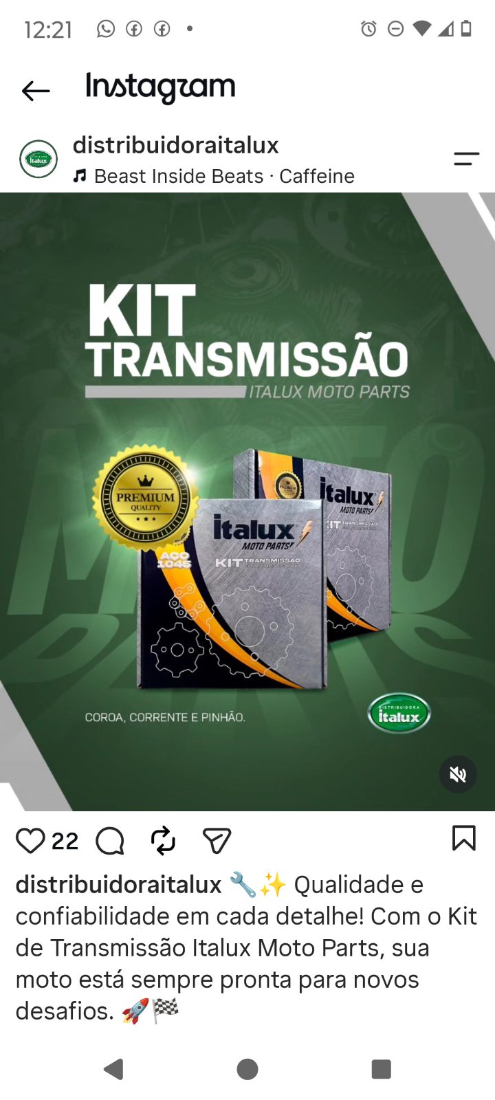 Foto principal de Kit de transmissão italux titan160